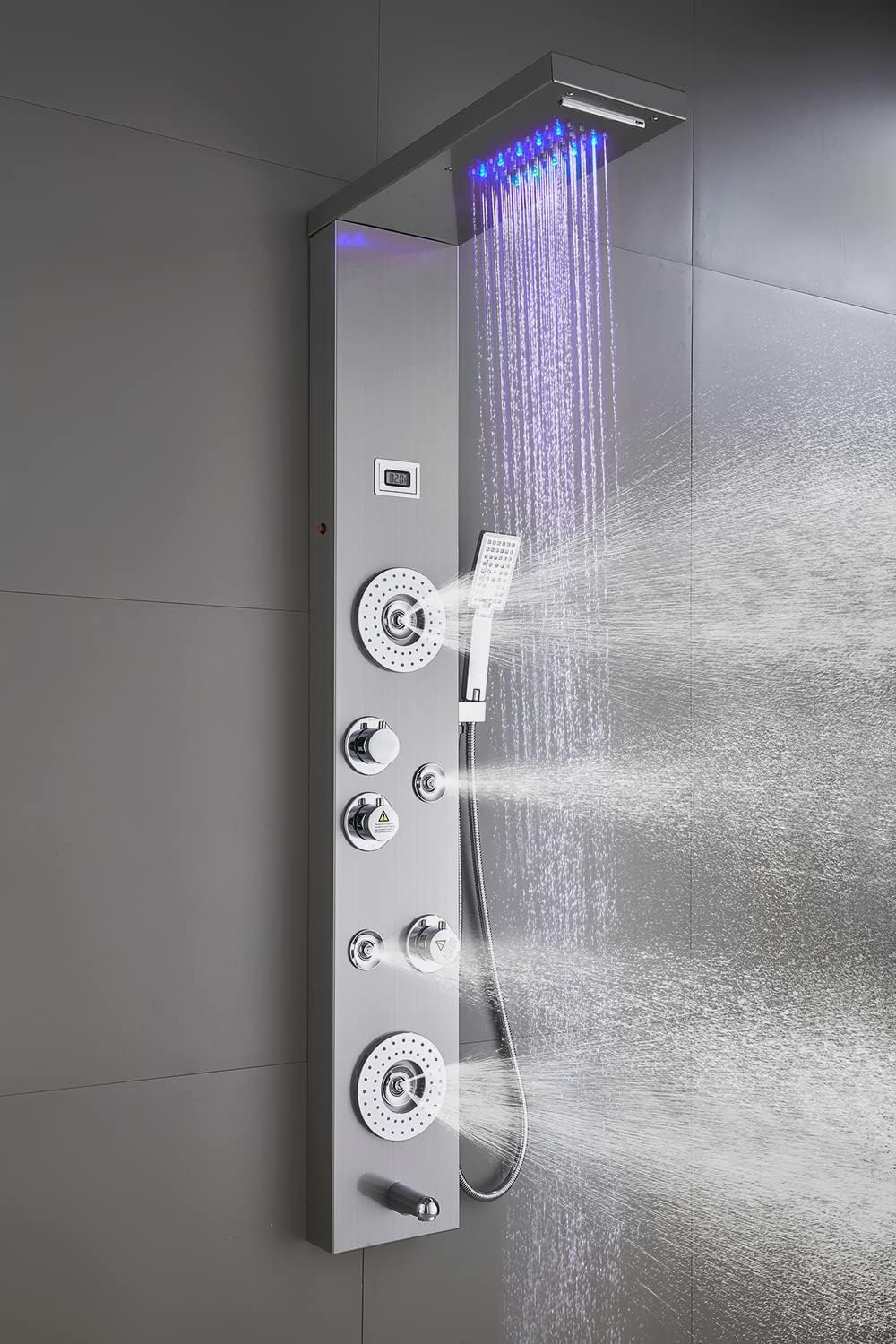 ELLO&ALLO Stainless Steel Shower Panel Tower System (Brushed Nickel) (image 2)