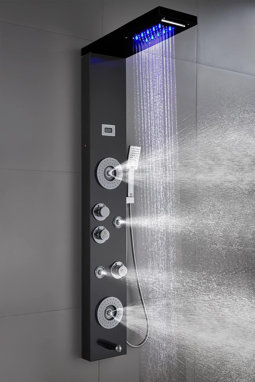 ELLO&ALLO Stainless Steel Shower Panel Tower System with LED Shower Head (image 2)