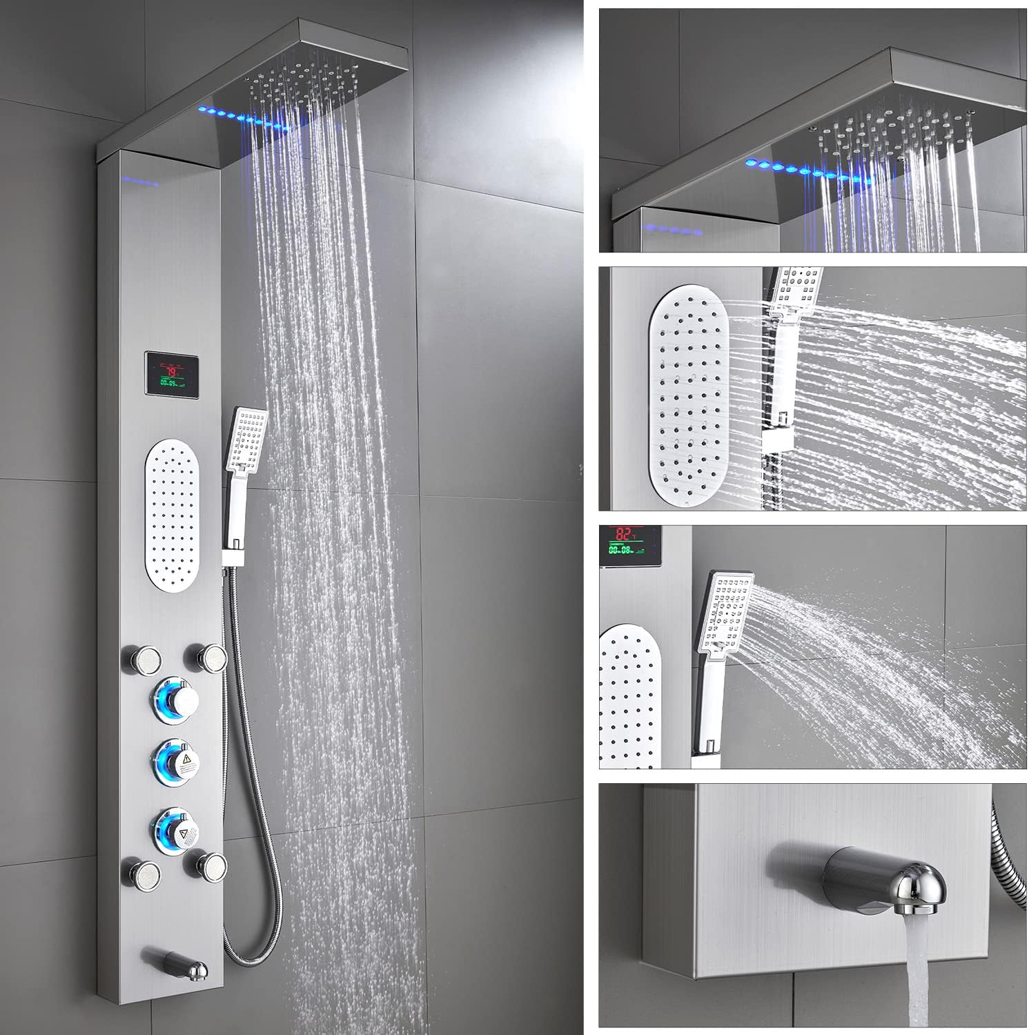 ELLO&ALLO Stainless Steel Shower Panel Tower (image 4)