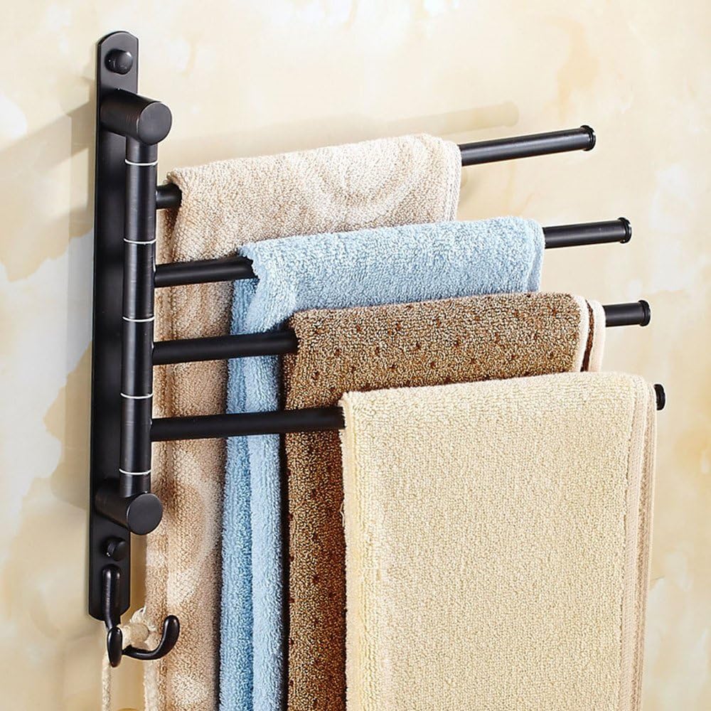 ELLO&ALLO Swivel Towel Rack Holder (Oil Rubbed Bronze, 4-Arm) (image 2)