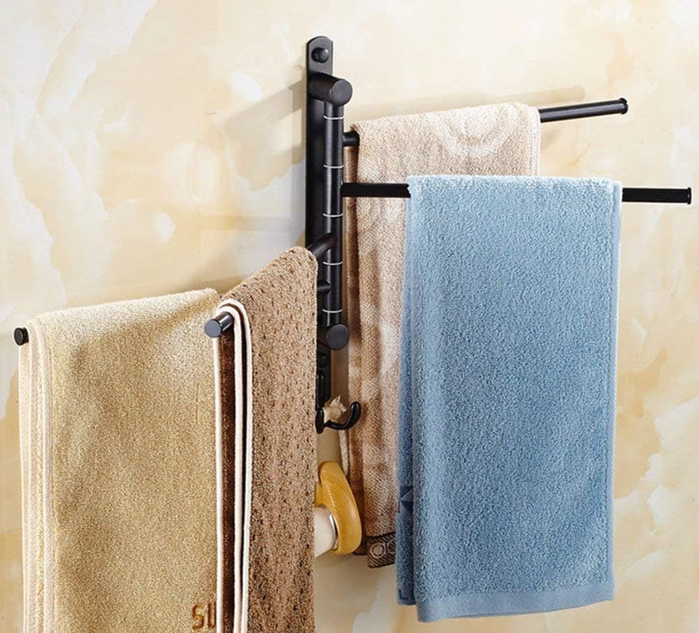 ELLO&ALLO Swivel Towel Rack Holder (Oil Rubbed Bronze, 4-Arm) (image 4)